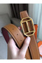Hermes Pad Reversible Belt In Ruby/Brown Epsom Leather  Replica
