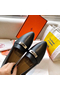Hermes Pegase Ballerina Flats In Black Leather  Replica