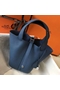 Hermes Picotin Lock 18 Bag In Blue Agate Clemence Leather  Replica
