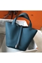 Hermes Picotin Lock 18 Bag In Blue Jean Clemence Leather  Replica