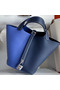 Hermes Picotin Lock 18 Bicolor Handmade Bag in Blue and Blue Saphir Clemence Leather  Replica