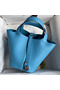 Hermes Picotin Lock 18 Handmade Bag in Blue du Nord Clemence Leather  Replica