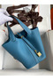 Hermes Picotin Lock 18 Handmade Bag in Blue Jean Clemence Leather  Replica