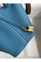 Hermes Picotin Lock 18 Handmade Bag in Blue Jean Clemence Leather  Replica