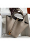 Hermes Picotin Lock 18 Handmade Bag in Gris Asphalt Clemence Leather  Replica