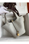 Hermes Picotin Lock 18 Handmade Bag in Pearl Grey Clemence Leather  Replica