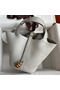 Hermes Picotin Lock 18 Handmade Bag in Pearl Grey Clemence Leather  Replica