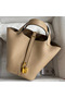 Hermes Picotin Lock 18 Handmade Bag in Trench Clemence Leather  Replica