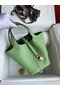 Hermes Picotin Lock 18 Handmade Bag in Vert Criquet Clemence Leather  Replica