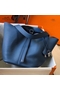 Hermes Picotin Lock 22 Bag In Blue Agate Clemence Leather  Replica