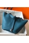 Hermes Picotin Lock 22 Bag In Blue Jean Clemence Leather  Replica