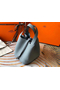 Hermes Picotin Lock 22 Bag In Blue Lin Clemence Leather  Replica