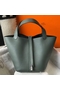 Hermes Picotin Lock 22 Bag In Vert Amande Clemence Leather  Replica