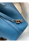 Hermes Picotin Lock 22 Handmade Bag in Blue Jean Clemence Leather  Replica