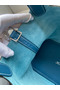 Hermes Picotin Lock 22 Handmade Bag in Blue Jean Clemence Leather  Replica