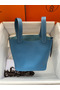 Hermes Picotin Lock 22 Handmade Bag in Blue Jean Clemence Leather  Replica