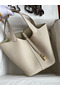 Hermes Picotin Lock 22 Handmade Bag in Craie Clemence Leather  Replica