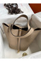 Hermes Picotin Lock 22 Handmade Bag in Tourterelle Clemence Leather  Replica