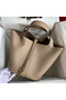 Hermes Picotin Lock 22 Handmade Bag in Tourterelle Clemence Leather  Replica