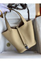 Hermes Picotin Lock 22 Handmade Bag in Trench Clemence Leather  Replica