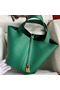 Hermes Picotin Lock 22 Handmade Bag in Vert Vertigo Clemence Leather  Replica