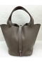 Hermes Picotin Lock 22cm Bags Litchi Leather HPL1048 Grey  Replica