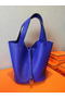 Hermes Picotin Lock 22cm Bags Litchi Leather HPT22 Blue  Replica