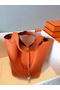 Hermes Picotin Lock 22cm Bags Litchi Leather HPT22 Orange  Replica