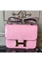 Hermes Pink Constance MM 24cm Crocodile Bag  Replica
