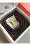 Hermes Quizz 32mm Reversible Belt In Brown Clemence Leather  Replica