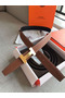 Hermes Quizz 32mm Reversible Belt In Brown Clemence Leather  Replica