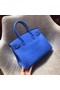 Hermes Real ostrich leather birkin bag BK35 blue  Replica