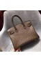 Hermes Real ostrich leather birkin bag BK35 brown  Replica