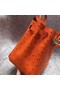 Hermes Real ostrich leather birkin bag BK35 orange  Replica