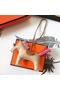 Hermes Rodeo Horse Bag Charm In Beige/Camarel/Pink Leather  Replica