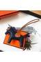 Hermes Rodeo Horse Bag Charm In Navy/Camarel/Purple Leather  Replica