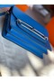 Hermes Roulis 19cm Evercolor 9D H9003 Electro optic blue&Silver  Replica