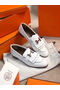 Hermes Royal Loafers In White Calfksin  Replica