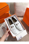 Hermes Royal Loafers In White Calfksin  Replica