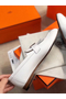 Hermes Royal Loafers In White Calfksin  Replica