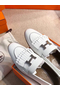 Hermes Royal Loafers In White Calfksin  Replica