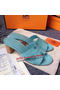 Hermes Sandals Togo Leather HO0471 Light Blue  Replica