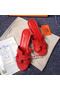 Hermes Sandals Togo Leather HO0471 Red  Replica