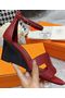 Hermes Shoes HO885 Wine  Replica