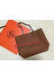 Hermes Shopper Double-Sided Bag Original Leather HS1209 Orange&Wheat  Replica