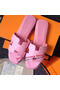 Hermes Slipper Calfskin Leather HO0476 Pink  Replica
