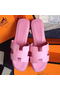 Hermes Slipper Calfskin Leather HO0476 Pink  Replica