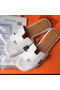 Hermes Slipper Calfskin Leather HO0476 White  Replica
