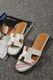 Hermes Slipper Croco Leather HO0451 White  Replica