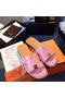 Hermes Slipper Croco Leather HO0483 Pink  Replica